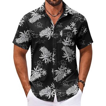 COOFANDY Short Sleeve Button Down Men Funny Hawaiian Shirt for Men's Summer Clothing