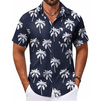COOFANDY Short Sleeve Button Down Men Funny Hawaiian Shirt for Men's Summer Clothing