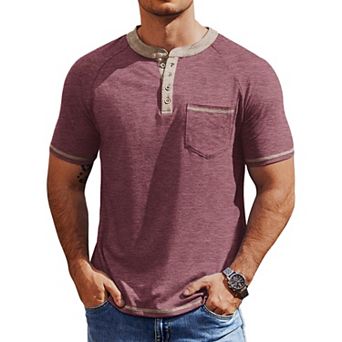 COOFANDY Mens Henley Short Sleeve Classic Lightweight Tee Shirt 4 Button Fashion T-Shirts Shirts