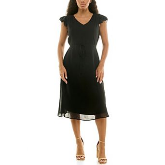 Women's Nina Leonard Sleeveless V-Neck Fit & Flare Dress