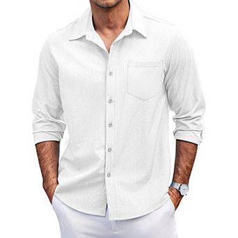 COOFANDY Mens Long Sleeve Button Down Shirts Wrinkle Free Shirts Silm Fit Fall Shirts Pocket