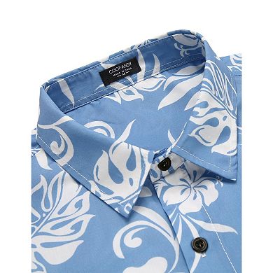 COOFANDY Men's Hawaiian Shirt Short Sleeve Casual Button Down Floral Printed Beach Shirts