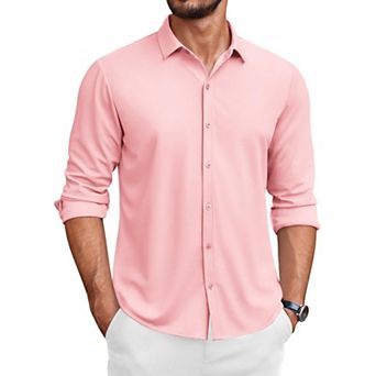 COOFANDY Men's Long Sleeve Wrinkle Free Shirts Button Down Casual Stretch Dress Shirt