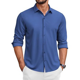 COOFANDY Men's Long Sleeve Wrinkle Free Shirts Button Down Casual Stretch Dress Shirt