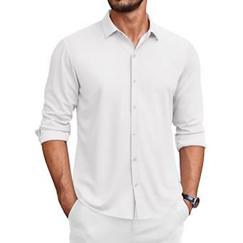 COOFANDY Men's Long Sleeve Wrinkle Free Shirts Button Down Casual Stretch Dress Shirt