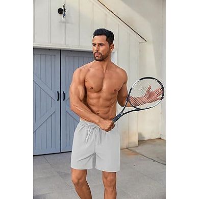 COOFANDY Men's 2 in 1 Running Shorts 2 Pack Athletic Shorts Quick Dry Lightweight Gym Shorts