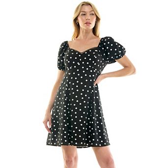 Juniors' Lily Rose Molded Cup Short Sleeve Skater Dress