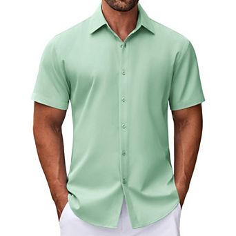COOFANDY Wrinkle Free Dress Shirts for Men Button Up Shirts Short Sleeve Formal Shirts for Men