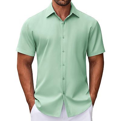 mens short sleeve wrinkle free dress shirts Wrinkle-Free Short-Sleeve Strauss Shirt Gray Diamond Print