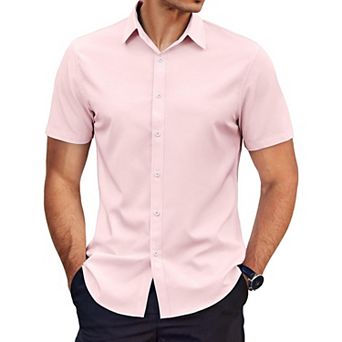 COOFANDY Mens Dress Shirt Short Sleeve Business Shirt Wrinkle-Free Button Down Shirt