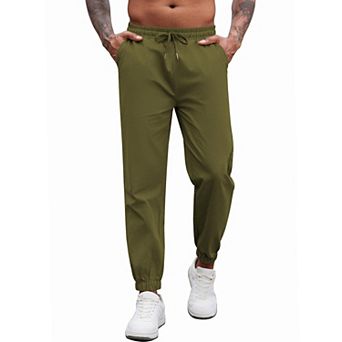 COOFANDY Men's Casual Joggers Cotton Drawstring Chino Pants Hiking Outdoor Twill Track Sweatpants