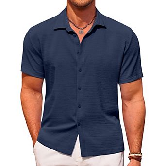 COOFANDY Men Mexican Beach Shirt Fashion Novelty Short Sleeve Button Down Tops