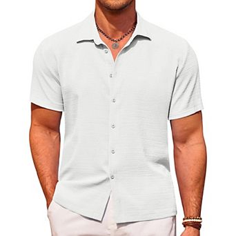 COOFANDY Men Mexican Beach Shirt Fashion Novelty Short Sleeve Button Down Tops