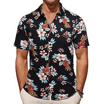 COOFANDY Men's Casual Short Sleeve Button Down Shirts Summer Beach Cruise Lightweight Linen Shirts
