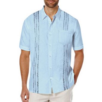 COOFANDY Men's Short Sleeve Linen Shirt Cuban Guayabera Shirts Summer Beach Tops