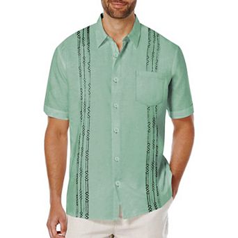 COOFANDY Men's Short Sleeve Linen Shirt Cuban Guayabera Shirts Summer Beach Tops