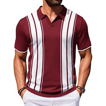 COOFANDY Mens Polo Shirts Short Sleeve Casual Knit Polo Shirt Vintage Golf T Shirts Old Money Tops