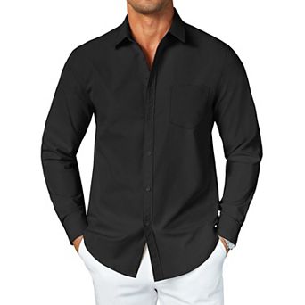 COOFANDY Men's Casual Long Sleeve Button Down Dress Shirt Untucked Wrinkle Free Oxford Shirts