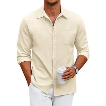 COOFANDY Men's Oxford Shirt Long Sleeve Casual Button Down Shirts Regular Fit Dress Shirts