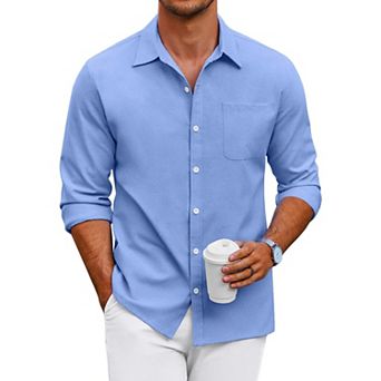 COOFANDY Men's Oxford Shirt Long Sleeve Casual Button Down Shirts Regular Fit Dress Shirts
