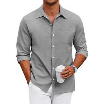 COOFANDY Men's Oxford Shirt Long Sleeve Casual Button Down Shirts Regular Fit Dress Shirts