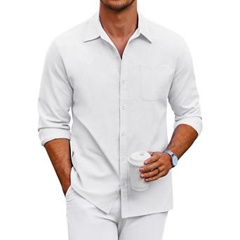 COOFANDY Men's Oxford Shirt Long Sleeve Casual Button Down Shirts Regular Fit Dress Shirts