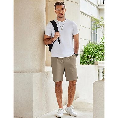 COOFANDY Men's Casual Shorts Cotton Elastic Waist Drawstring Shorts Lightweight Summer Beach Shorts
