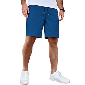 COOFANDY Men's Casual Shorts Cotton Elastic Waist Drawstring Shorts Lightweight Summer Beach Shorts