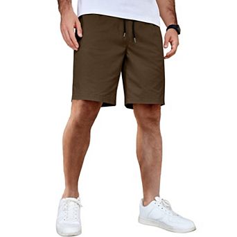 COOFANDY Men's Casual Shorts Cotton Elastic Waist Drawstring Shorts Lightweight Summer Beach Shorts
