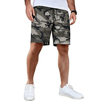 COOFANDY Men's Casual Shorts Cotton Elastic Waist Drawstring Shorts Lightweight Summer Beach Shorts