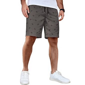 COOFANDY Men's Casual Shorts Cotton Elastic Waist Drawstring Shorts Lightweight Summer Beach Shorts