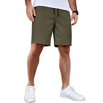 COOFANDY Men's Casual Shorts Cotton Elastic Waist Drawstring Shorts Lightweight Summer Beach Shorts