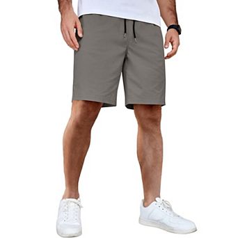 COOFANDY Men's Casual Shorts Cotton Elastic Waist Drawstring Shorts Lightweight Summer Beach Shorts