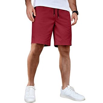 COOFANDY Men's Casual Shorts Cotton Elastic Waist Drawstring Shorts Lightweight Summer Beach Shorts