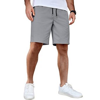 COOFANDY Men's Casual Shorts Cotton Elastic Waist Drawstring Shorts Lightweight Summer Beach Shorts