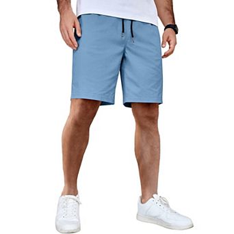 COOFANDY Men's Casual Shorts Cotton Elastic Waist Drawstring Shorts Lightweight Summer Beach Shorts
