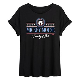 Juniors' Disney's Mickey Mouse Country Club Oversized Tee