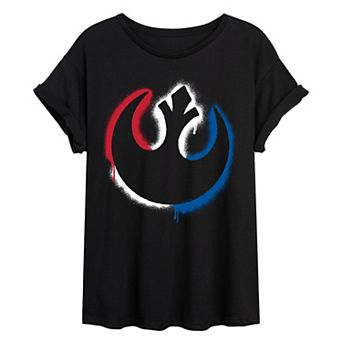 Juniors' Star Wars Rebel Logo Oversized Tee