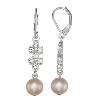 You're Invited Silver Tone Simulated Pearl Drop Earrings