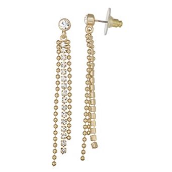 You're Invited Gold Tone Linear Earrings
