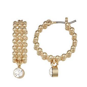 You're Invited Gold Tone Hoop Drop Earrings