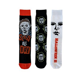 Men's 3-Pack Halloween Michael Myers Crew Socks in Coffin Gift Box