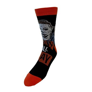 Men's 3-Pack Halloween Michael Myers Men’s Crew Socks in Coffin Gift Box