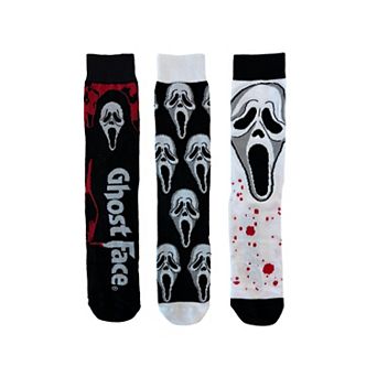 Ghost Face Men’s 3-Pack Crew Socks in Coffin Gift Box