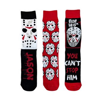 Men's Friday the 13th Jason 3-Pack Crew Socks in Coffin Gift Box