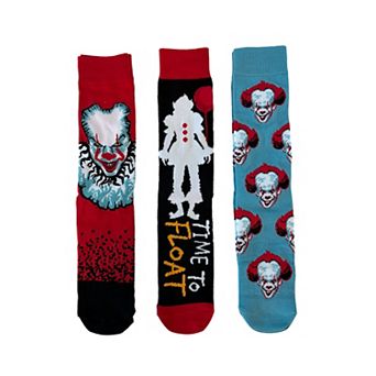 IT Pennywise Men’s Crew Socks 3-Pack in Coffin Gift Box
