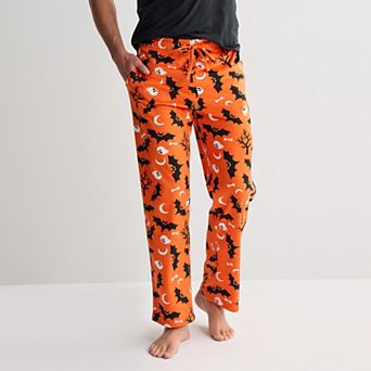 Men's Halloween Spooky Night Minky Pajama Pants