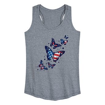 Women's Patriotic Butterflies Graphic Racerback Tank Top