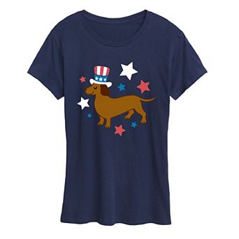 Women's Patriotic Dachshund Graphic Tee