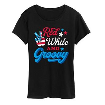 Women's Red White & Groovy Graphic Tee